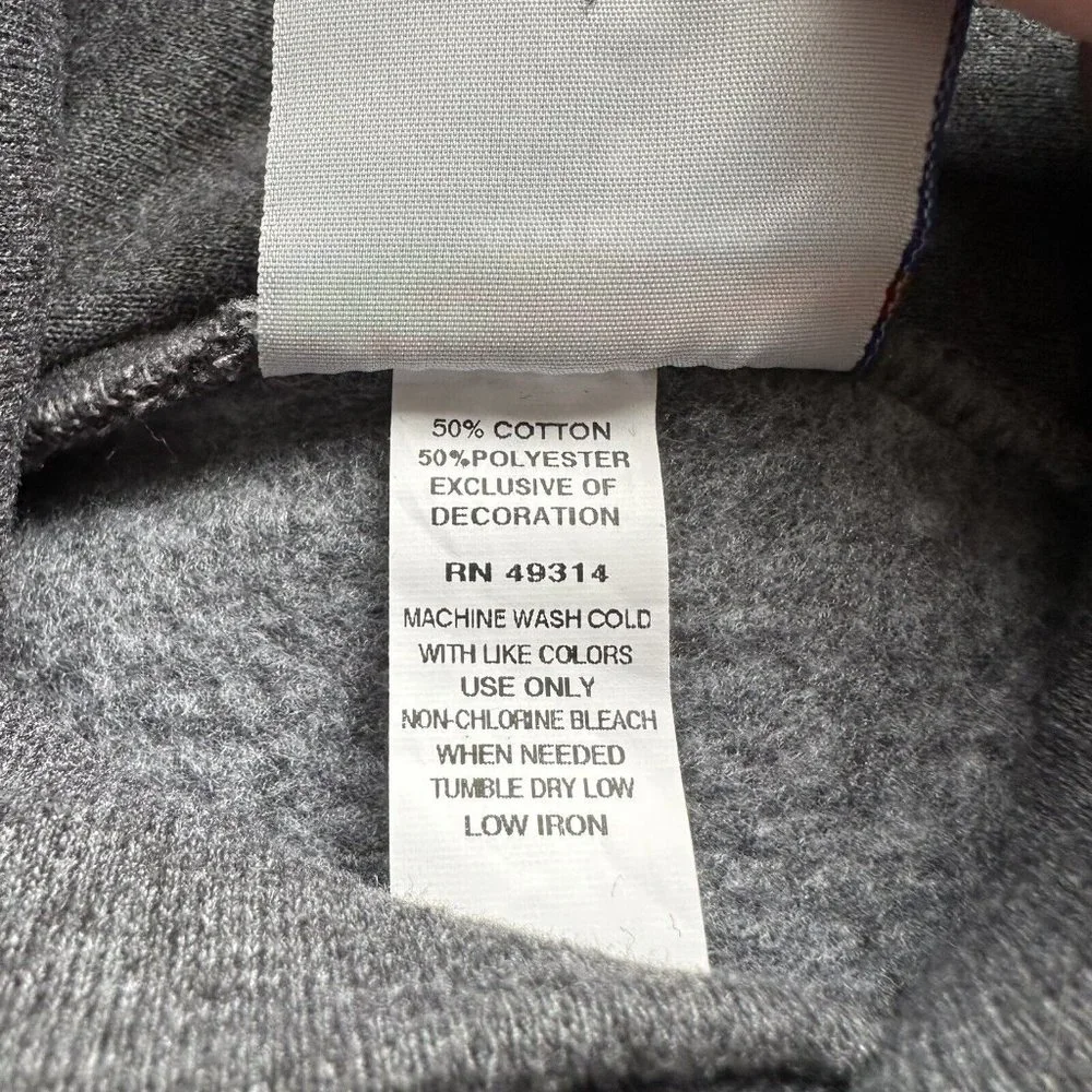Champion Sweatshirt Mens Small Grey Hoodie Pockets Logo Spellout - Picture 10 of 12